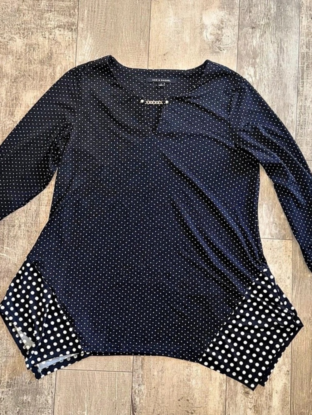 Zac & Rachel Polka Dot Tunic Top Size Small Like New